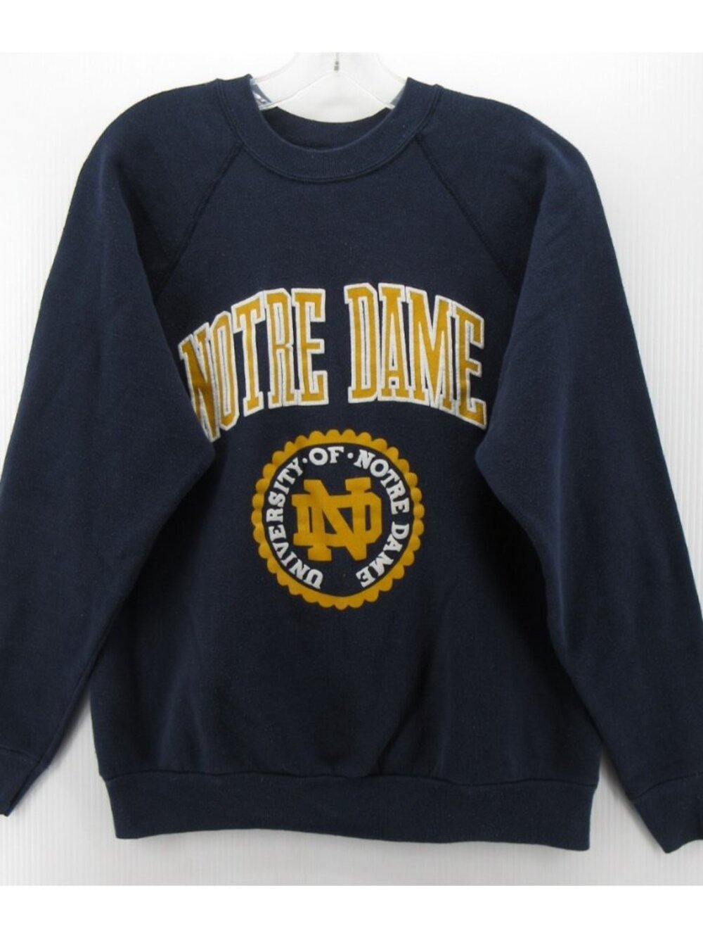 VINTAGE Notre Dame Fighting Irish Sweatshirt Large Tultex 80s 90s *